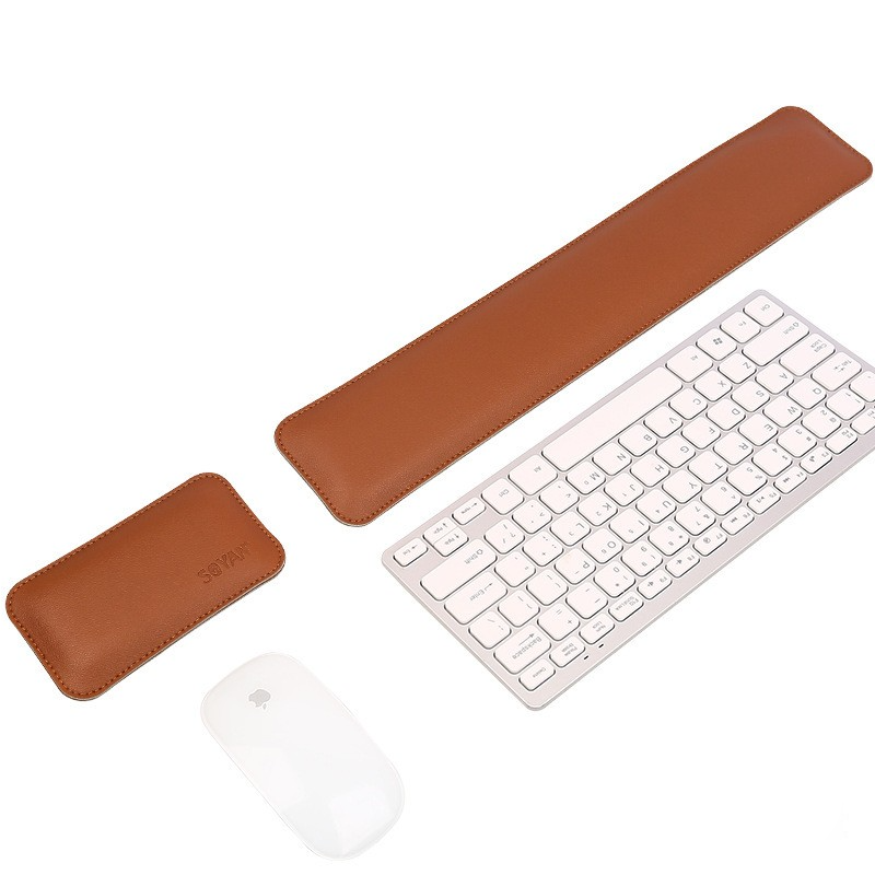 Premium Dual-Sided Keyboard & Mouse Wrist Rest (Brown & Grey)