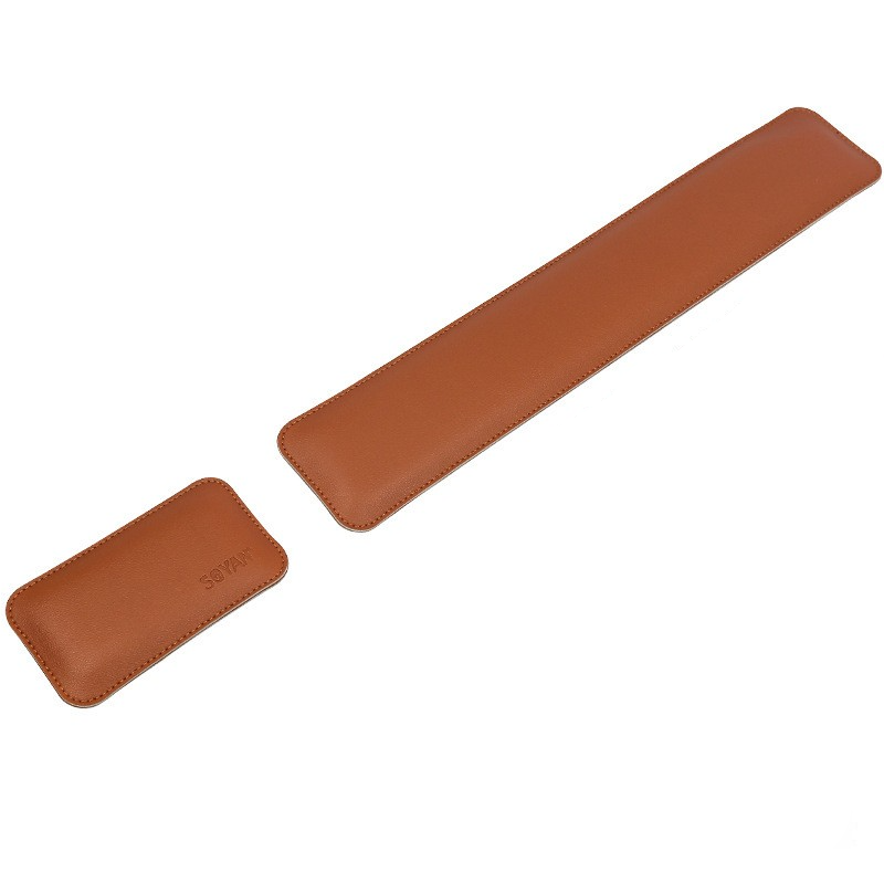 Premium Dual-Sided Keyboard & Mouse Wrist Rest (Brown & Grey)