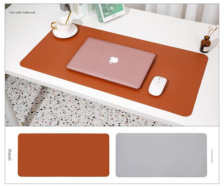 Large Dual-Sided PU Desk Mat (Grey & Brown)