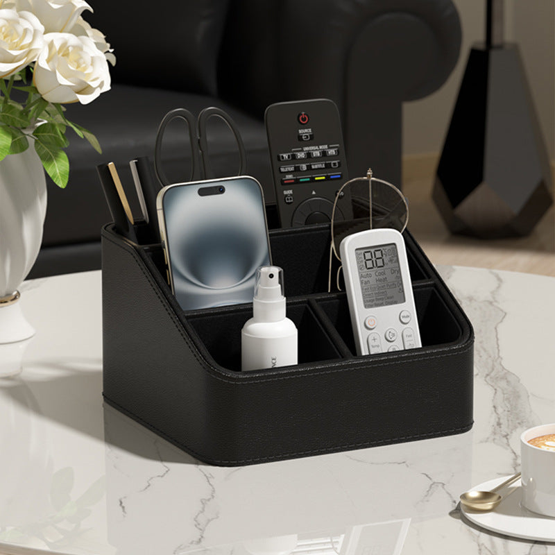 PU Leather Storage Organiser Caddy (Black)