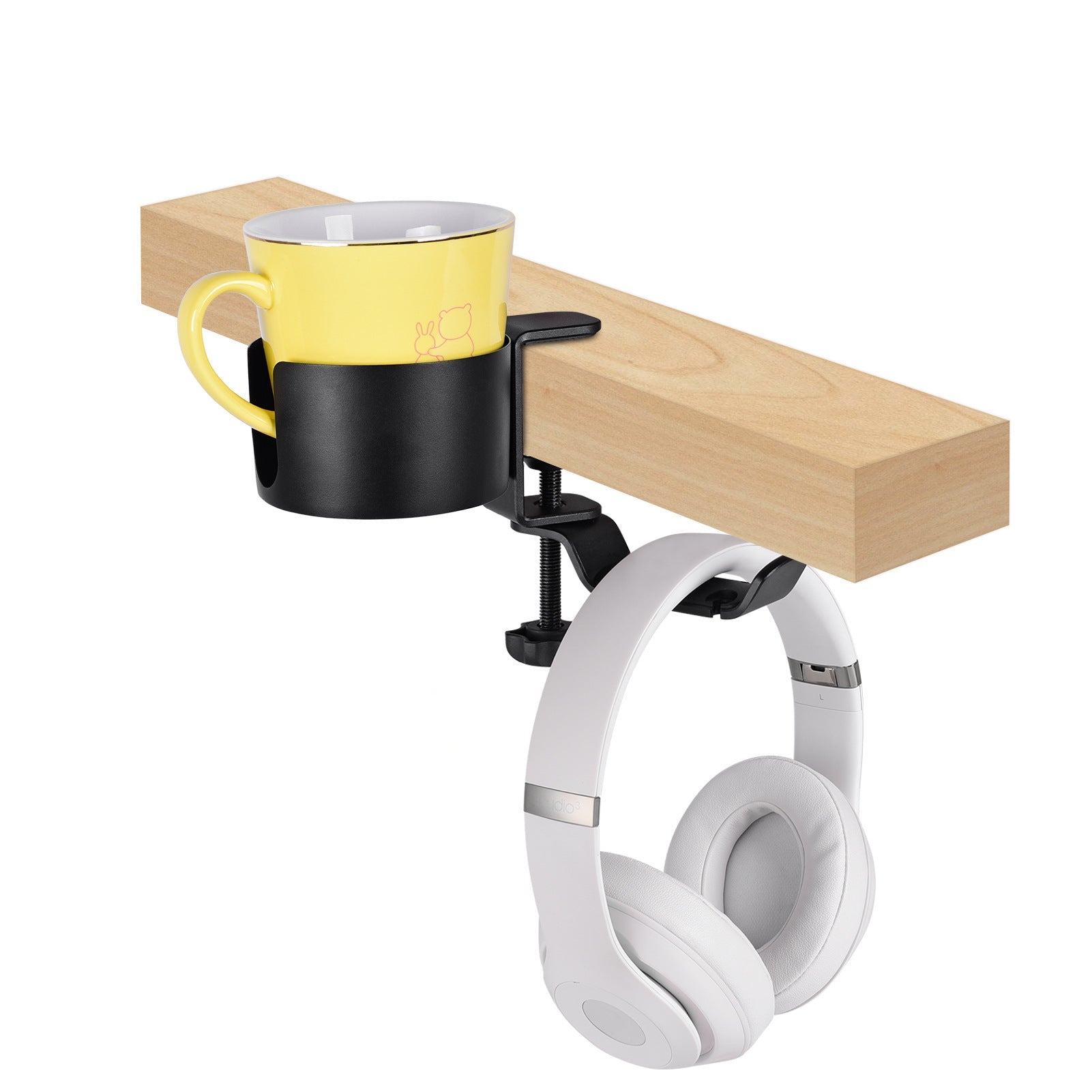 Heavy-Duty Headphone Hanger & Cup Holder