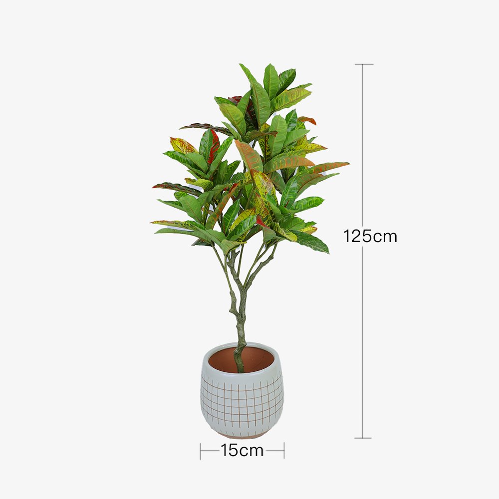 Faux Artificial Potted Codiaeum Plant 125cm