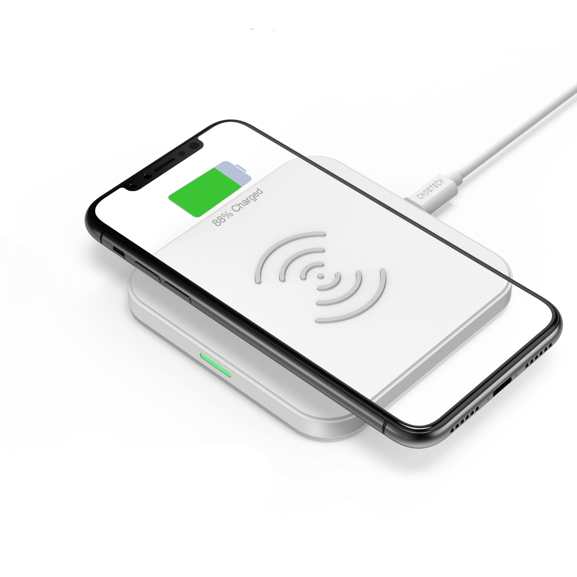 CHOETECH 10W/7.5W Wireless Charger Pad (White)