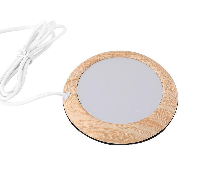 USB Desk Cup Warmer (Light Wood)